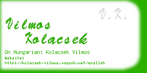 vilmos kolacsek business card